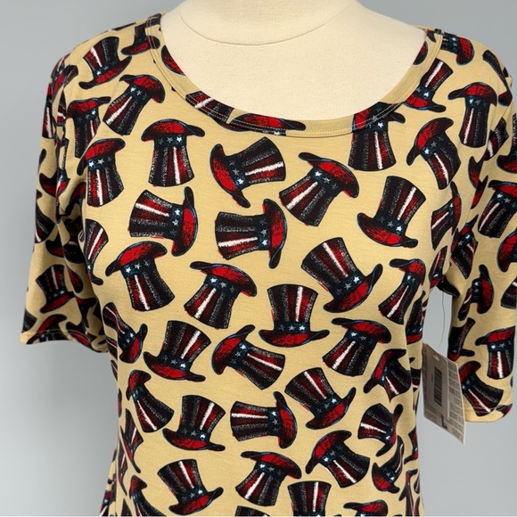 NWT LuLaRoe Julia Dress L Patriotic Uncle Sam Hat July 4th Holiday Americana - Picture 7 of 9